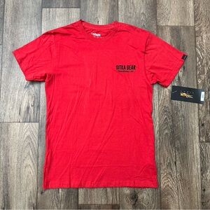 Sitka Gear Signage Organic Cotton T-shirt Men’s Size S Red